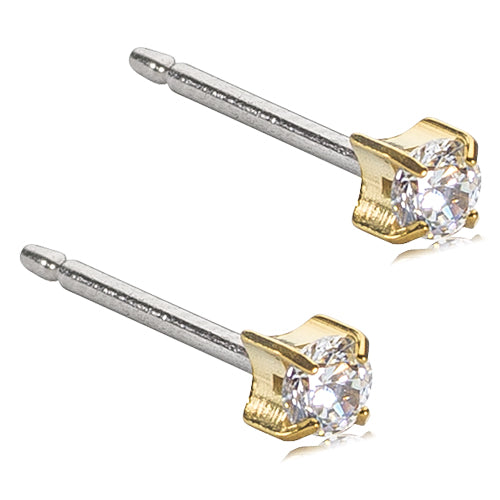 Tiffany Crystal Earrings in Golden and Silver Titanium