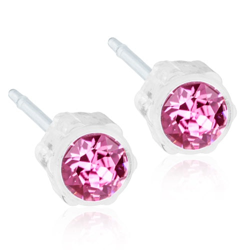 Crystal Earrings, 4mm, 6mm & 8mm - 100% Nickel Free - Medical Plastic