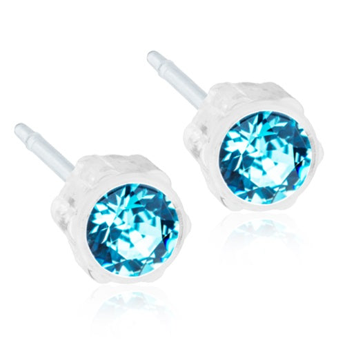 Crystal Earrings, 4mm, 6mm & 8mm - 100% Nickel Free - Medical Plastic