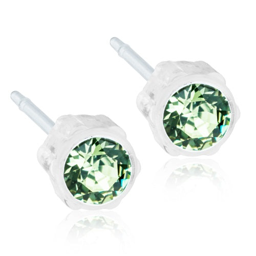 Crystal Earrings, 4mm, 6mm & 8mm - 100% Nickel Free - Medical Plastic