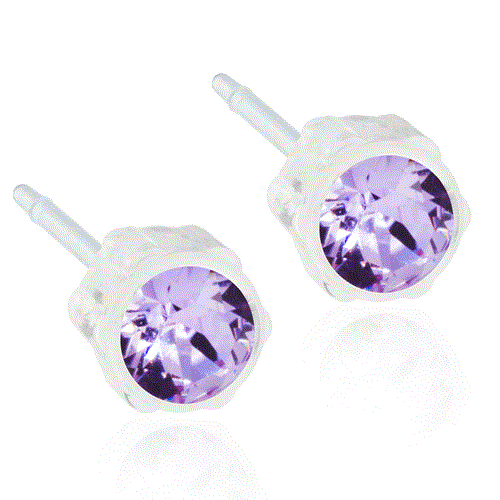 Crystal Earrings, 4mm, 6mm & 8mm - 100% Nickel Free - Medical Plastic