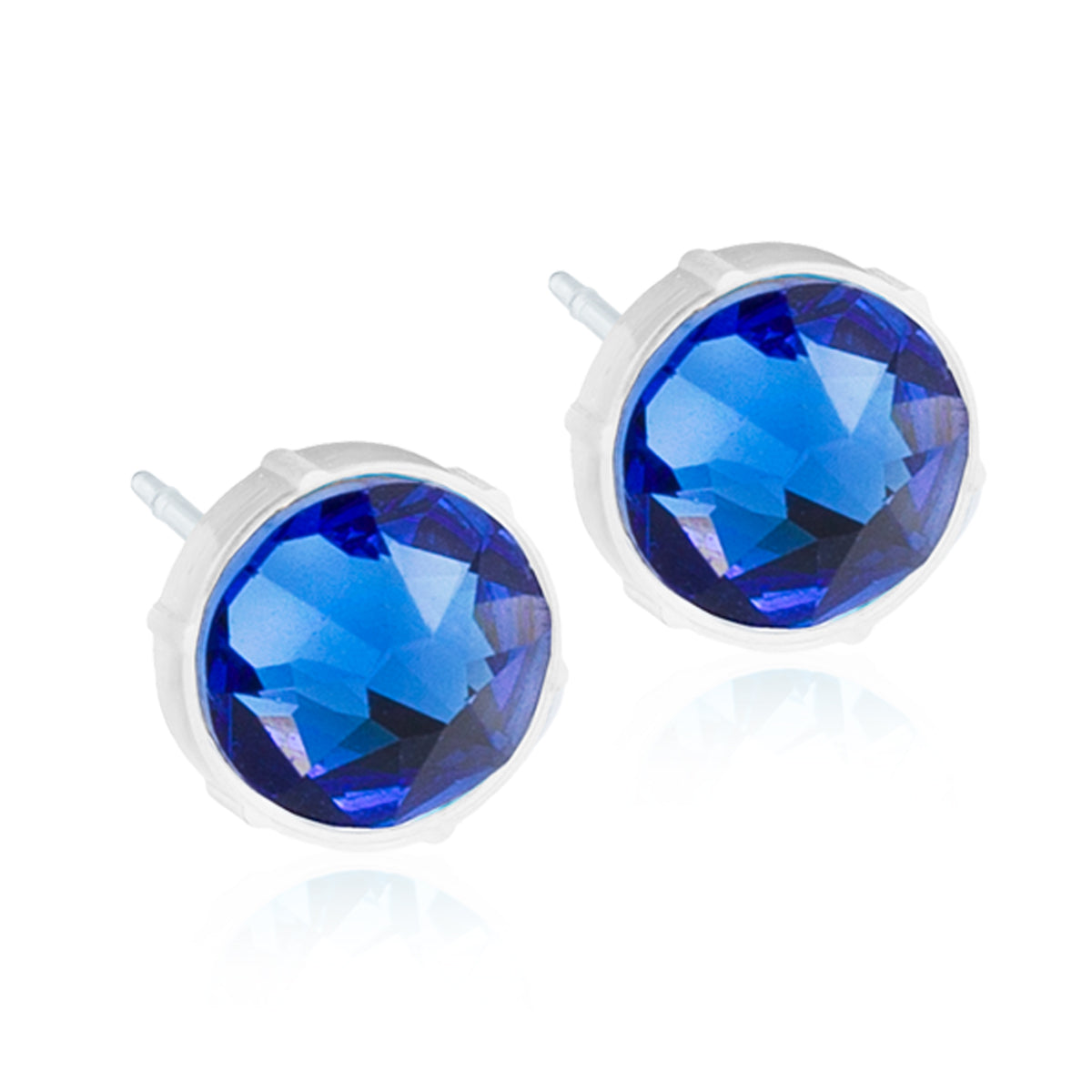 Crystal Earrings, 4mm, 6mm & 8mm - 100% Nickel Free - Medical Plastic