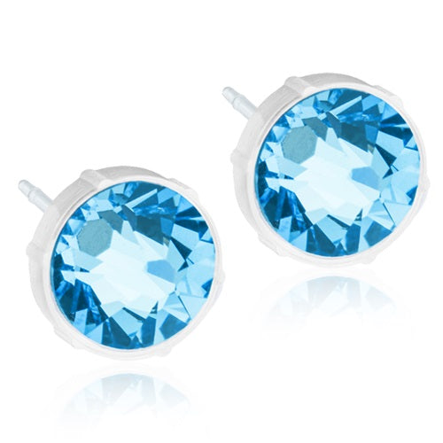 Crystal Earrings, 4mm, 6mm & 8mm - 100% Nickel Free - Medical Plastic