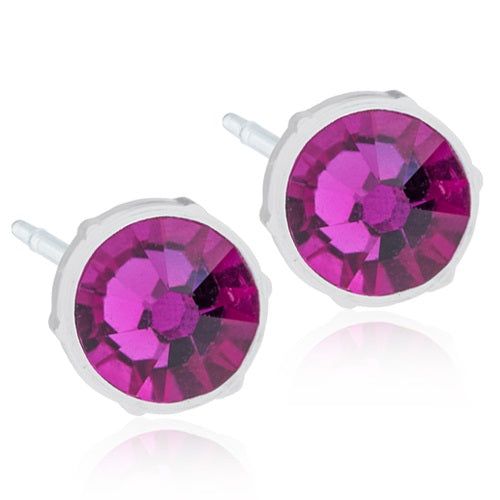 Crystal Earrings, 4mm, 6mm & 8mm - 100% Nickel Free - Medical Plastic