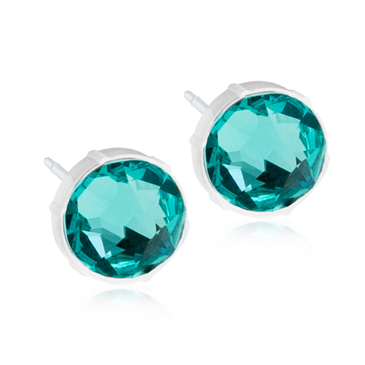 Crystal Earrings, 4mm, 6mm & 8mm - 100% Nickel Free - Medical Plastic