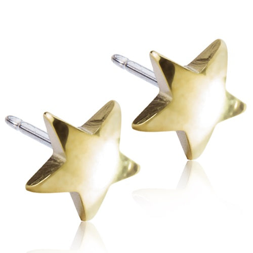 Star and Moon 5mm or 8mm in Black, Golden, Silver & Natural Titanium