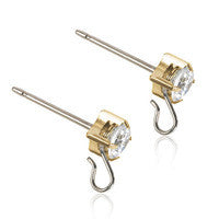 Safety ear pin 5mm Tiffany Crystal - Titanium