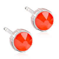 Crystal Earrings, 4mm, 6mm & 8mm - 100% Nickel Free - Medical Plastic