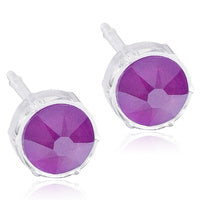 Crystal Earrings, 4mm, 6mm & 8mm - 100% Nickel Free - Medical Plastic