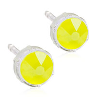 Crystal Earrings, 4mm, 6mm & 8mm - 100% Nickel Free - Medical Plastic