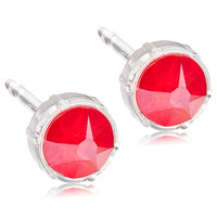 Crystal Earrings, 4mm, 6mm & 8mm - 100% Nickel Free - Medical Plastic