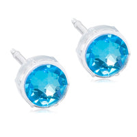 Crystal Earrings, 4mm, 6mm & 8mm - 100% Nickel Free - Medical Plastic