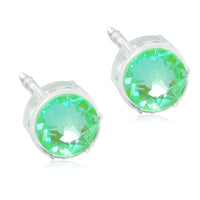Crystal Earrings, 4mm, 6mm & 8mm - 100% Nickel Free - Medical Plastic