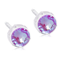 Crystal Earrings, 4mm, 6mm & 8mm - 100% Nickel Free - Medical Plastic