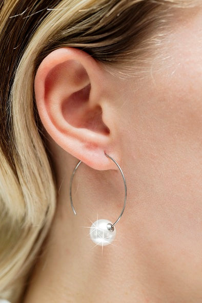 Reduced to Clear!- 35mm Half Ring with 12mm Crystal Ball or Pearl