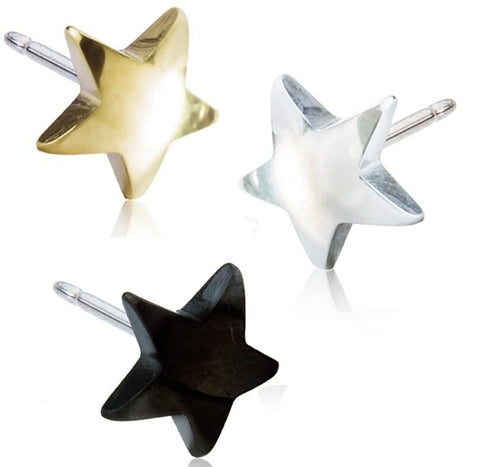 Star and Moon 5mm or 8mm in Black, Golden, Silver & Natural Titanium