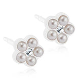 Daisy 6mm Pearls with Crystal - 100% Nickel Free Medical Plastic
