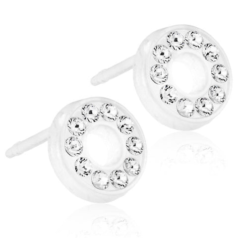 Medical Plastic Crystal Hollow Stud Earrings