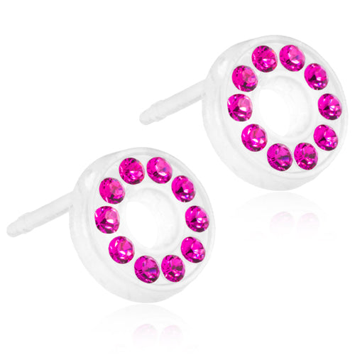 Brilliance 8mm Puck or 10mm Heart Hollow - 100% Nickel Free Medical Plastic Earrings
