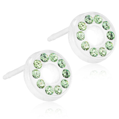 Brilliance 8mm Puck or 10mm Heart Hollow - 100% Nickel Free Medical Plastic Earrings