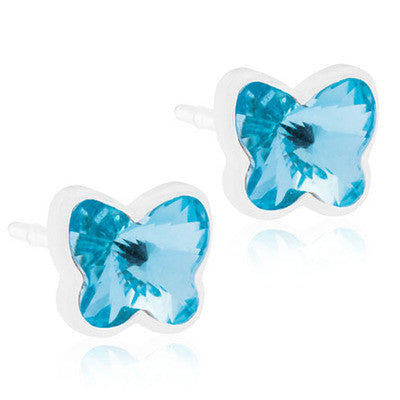 Butterfly Earrings 5mm - 100% Nickel Free Medical Plastic