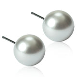 Pearl Earrings - Light Grey - 6mm