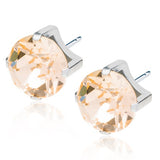 Tiffany Crystal Earrings in Golden and Silver Titanium