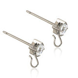 Safety ear pin 5mm Tiffany Crystal - Titanium