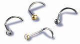 Nose Jewellery 3mm - Ball, Crystal and Star - Golden and Silver Titanium