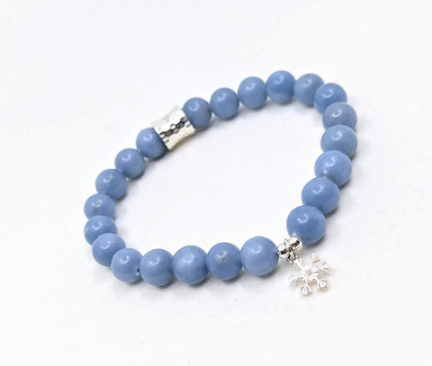 Frosty Morning | Blue Angelite & 925 Sterling Silver Bracelet