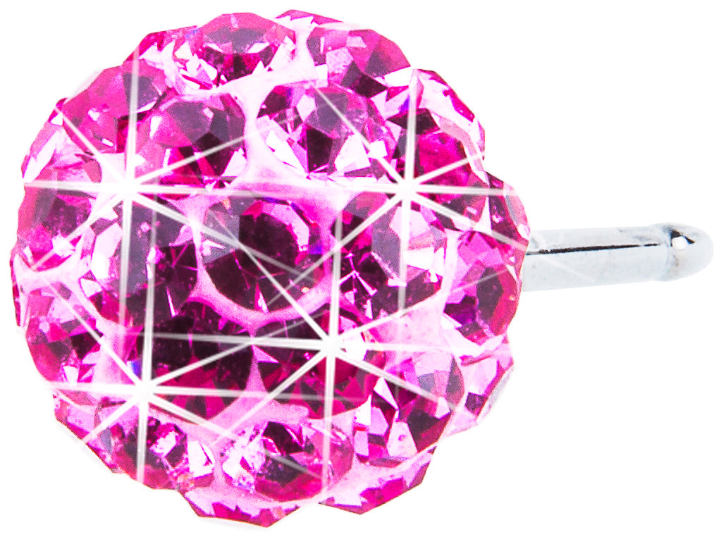 Crystal Ball Earrings - 6mm & 8mm - Natural Titanium